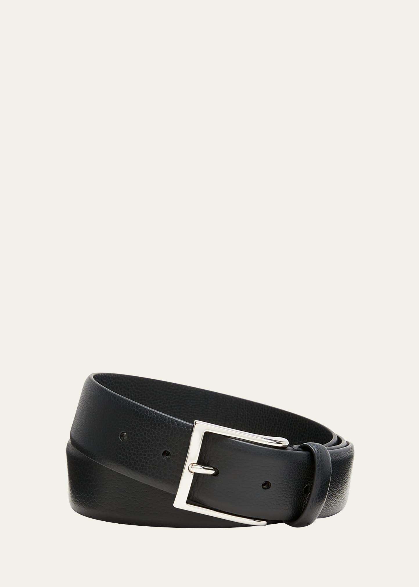 Mens Galuchat Grained Leather Belt, 35mm Product Image