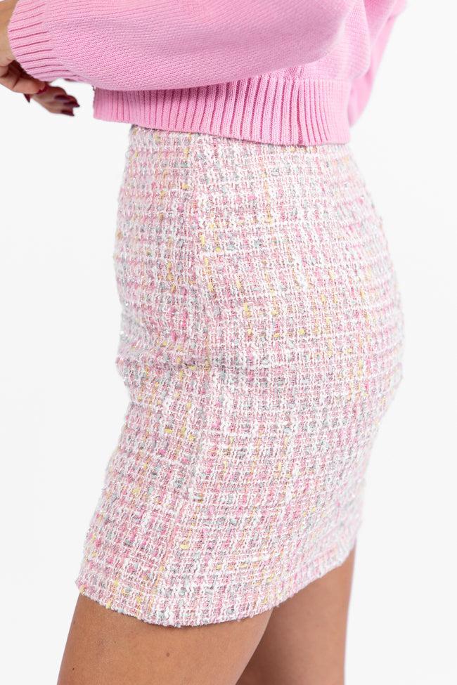 This Time Pink Multi Tweed Skort Product Image