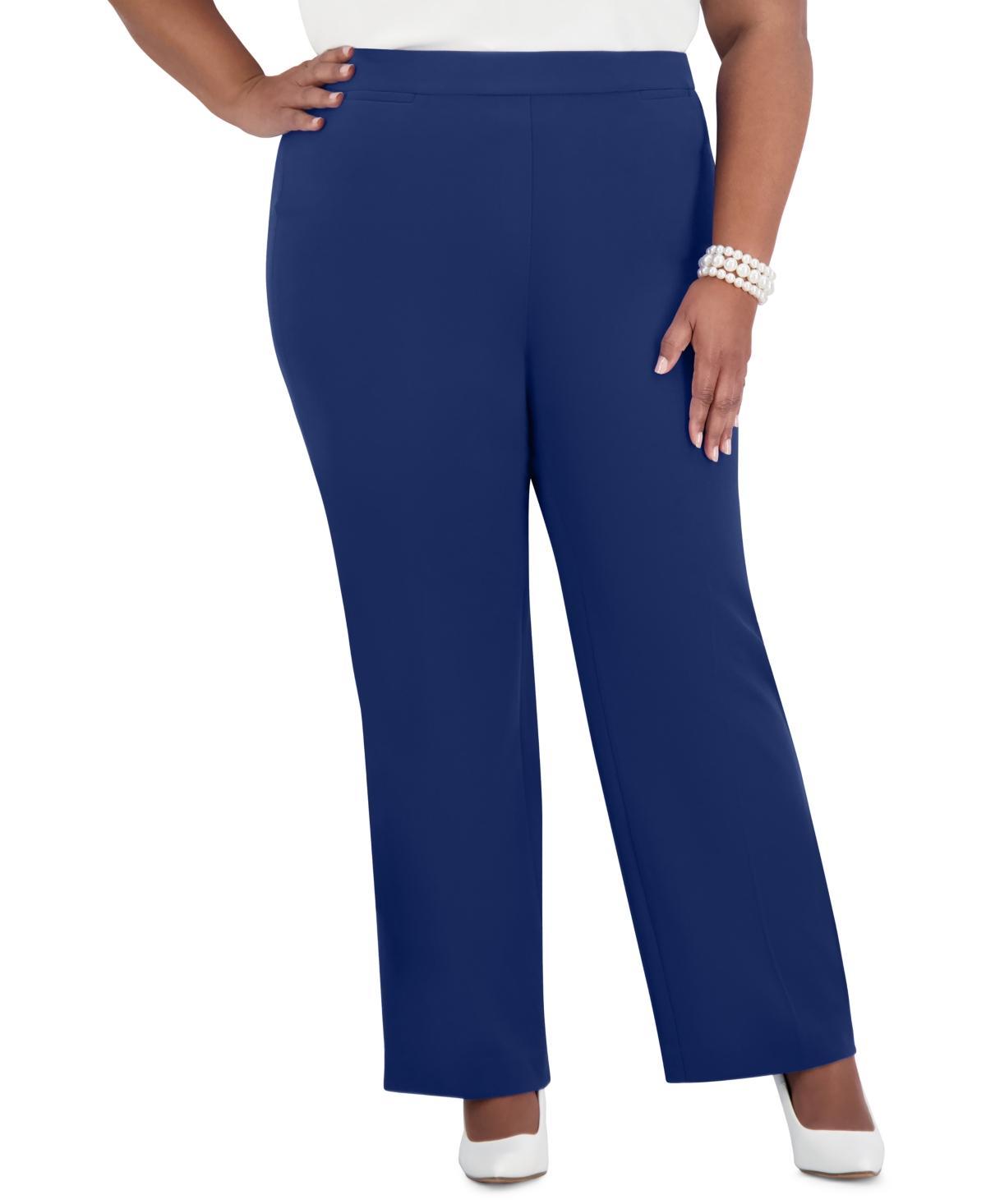 Kasper Pull-On Welt-Pocket Straight-Leg Pants, Womens & Plus Size Product Image