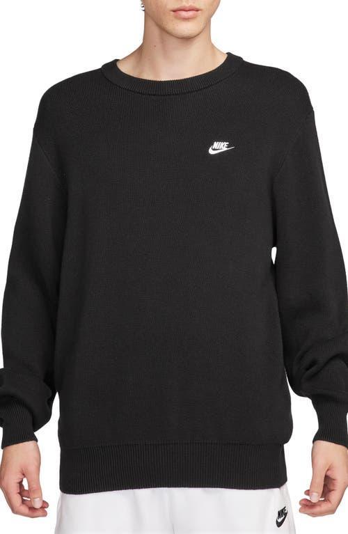 NIKE Men's Club Crew-neck Sweater In Black Product Image