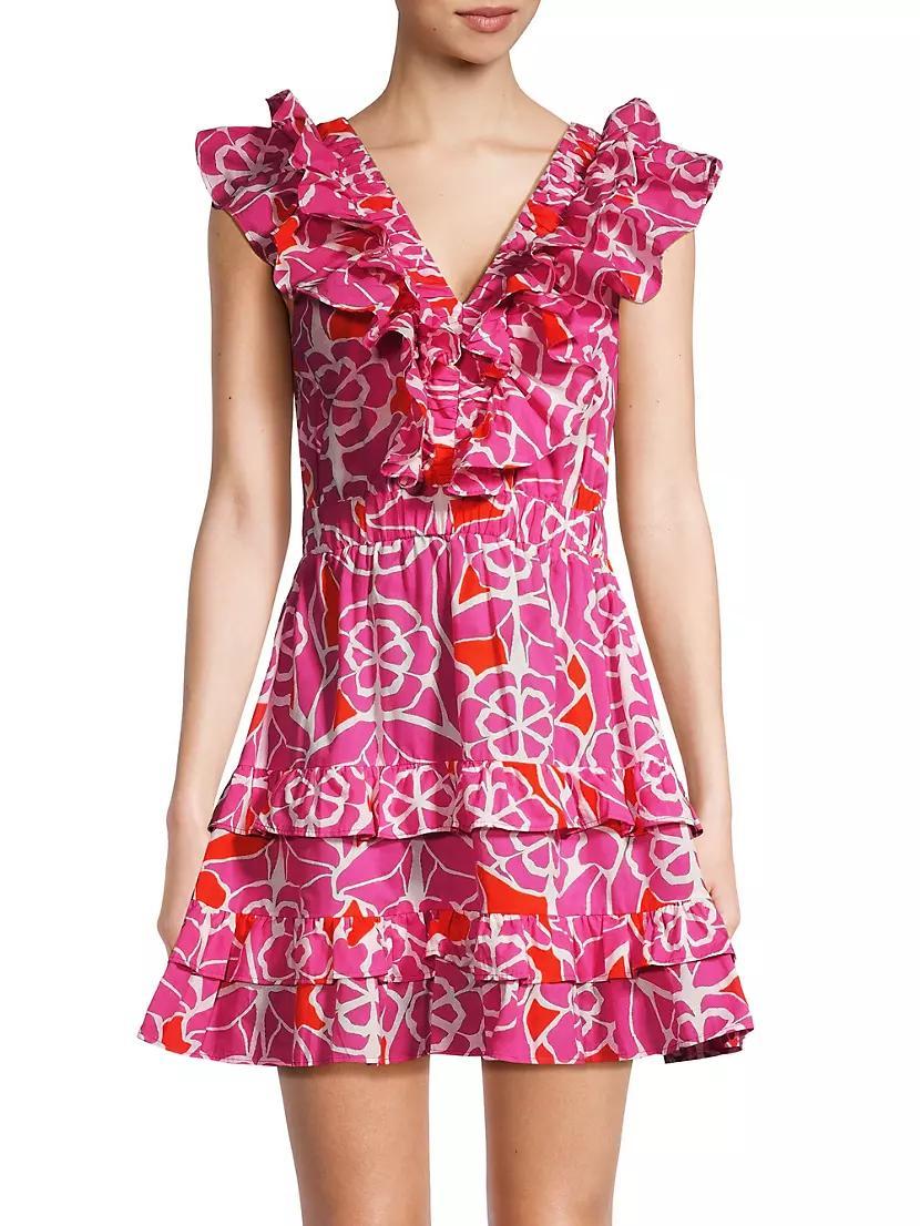 Dante Floral Cotton Frill Minidress Product Image