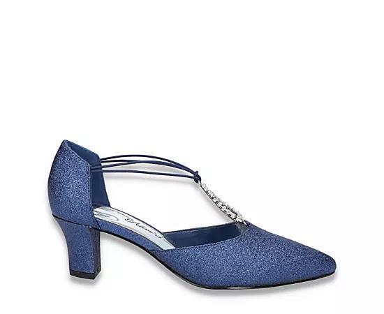 Easy Street Moonlight Womens Rhinestone Evening Pumps Blue Glttr Product Image