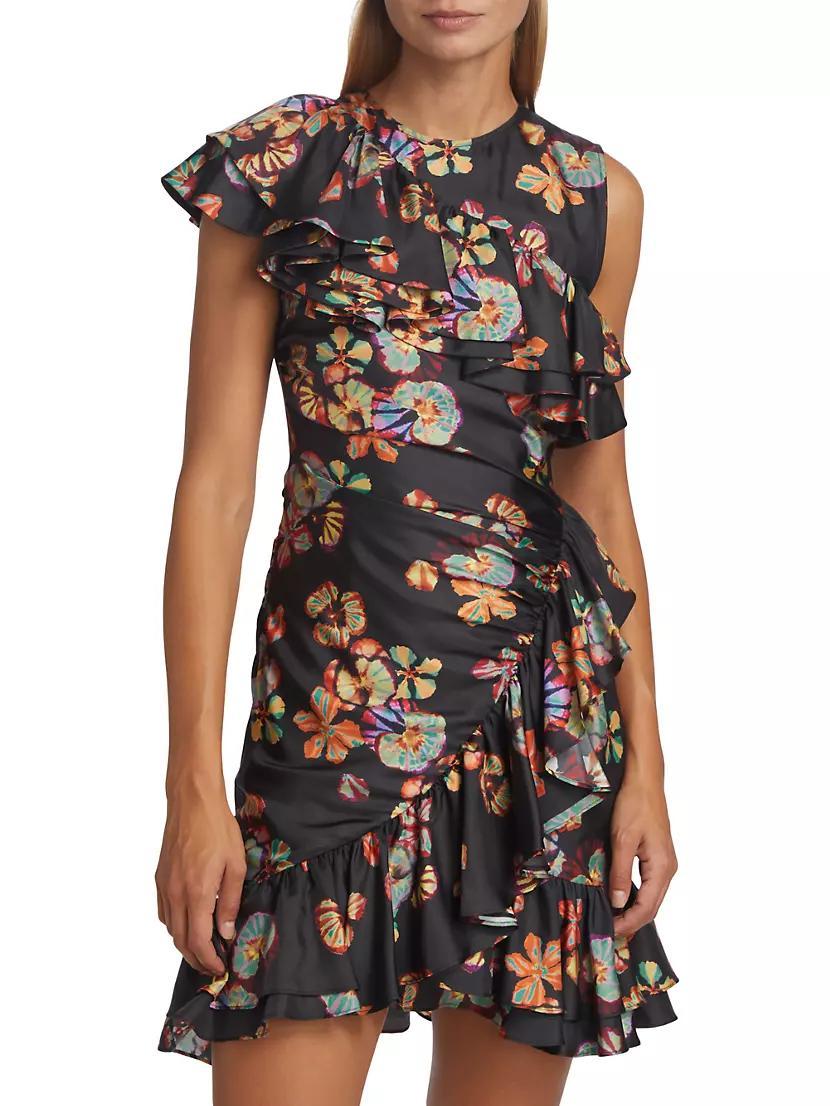 Candance Floral Ruffle Minidress Product Image