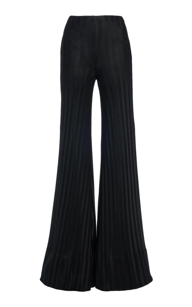 TOM FORD Herringbone Striped Flared Pants In Black Product Image