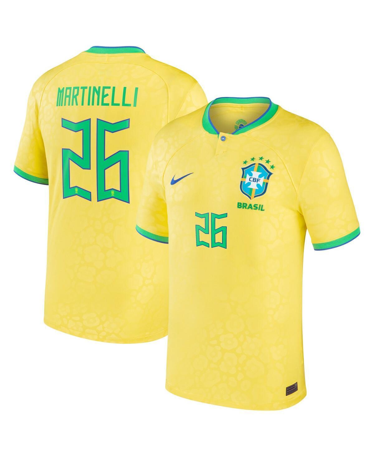 Mens Nike Gabriel Martinelli Yellow Brazil National Team 2022/23 Replica Home Jersey Product Image