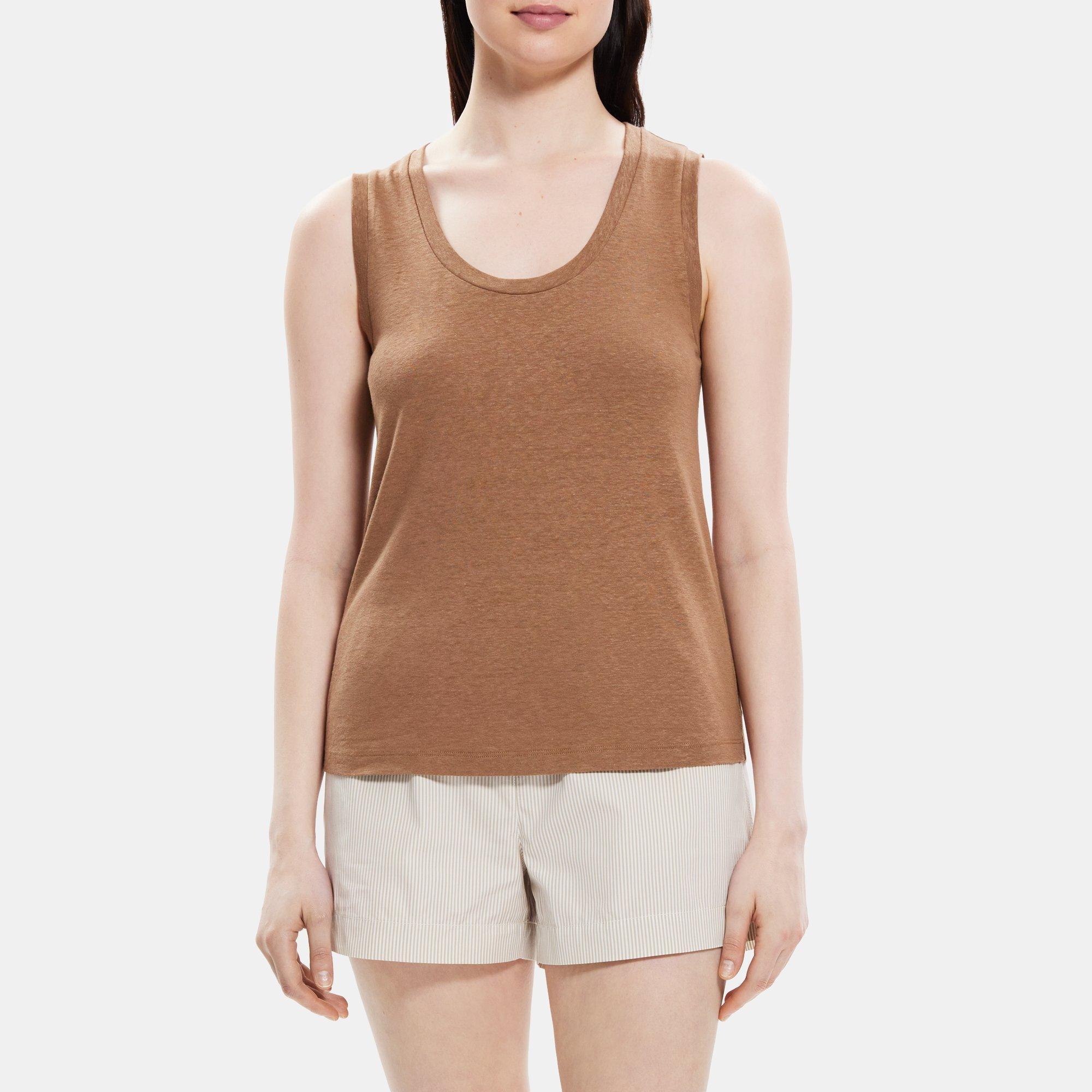 Linen-Blend Easy Tank | Theory Outlet product image