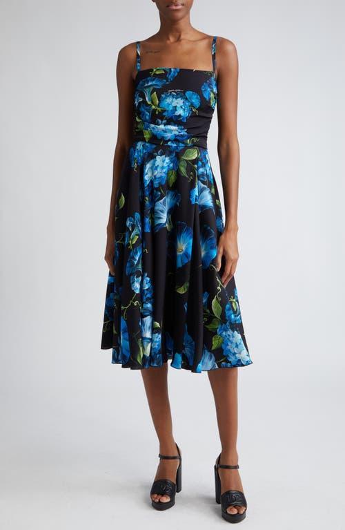 Womens Floral Charmeuse Silk-Blend Midi-Dress Product Image