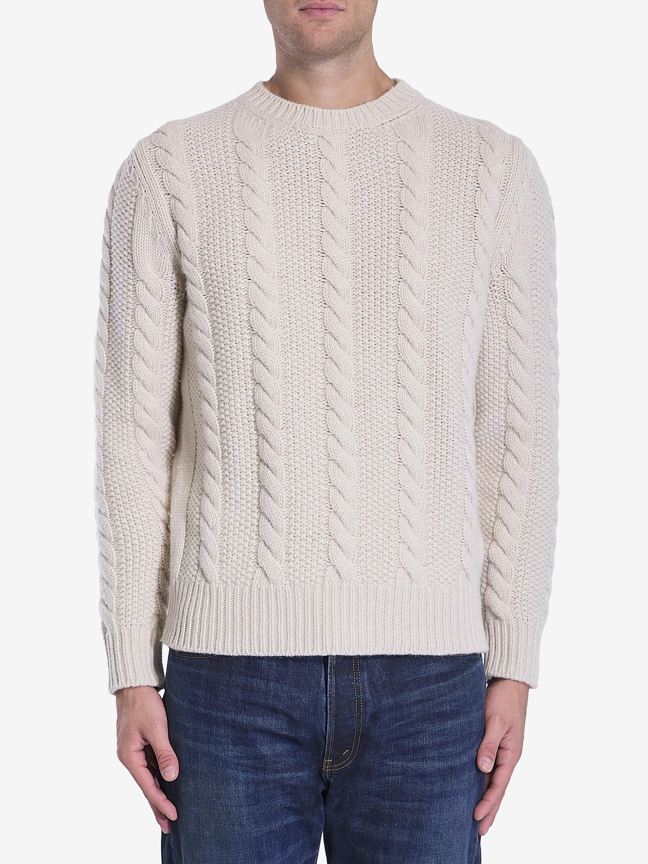 MONCLER Wool And Cashmere Jumper In Cream Product Image