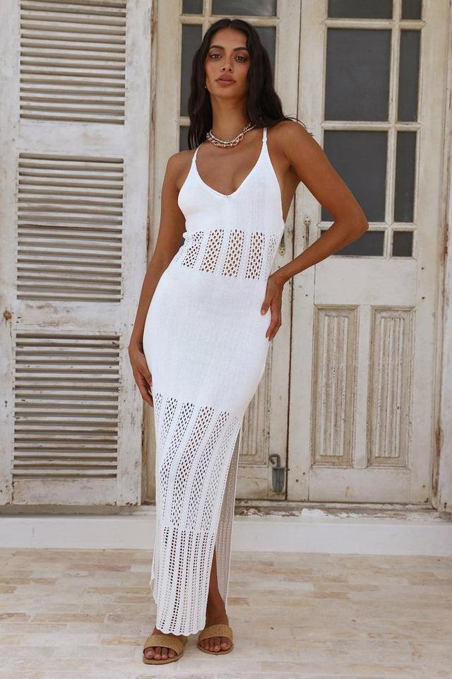 Heart On Fire Maxi Dress White Product Image