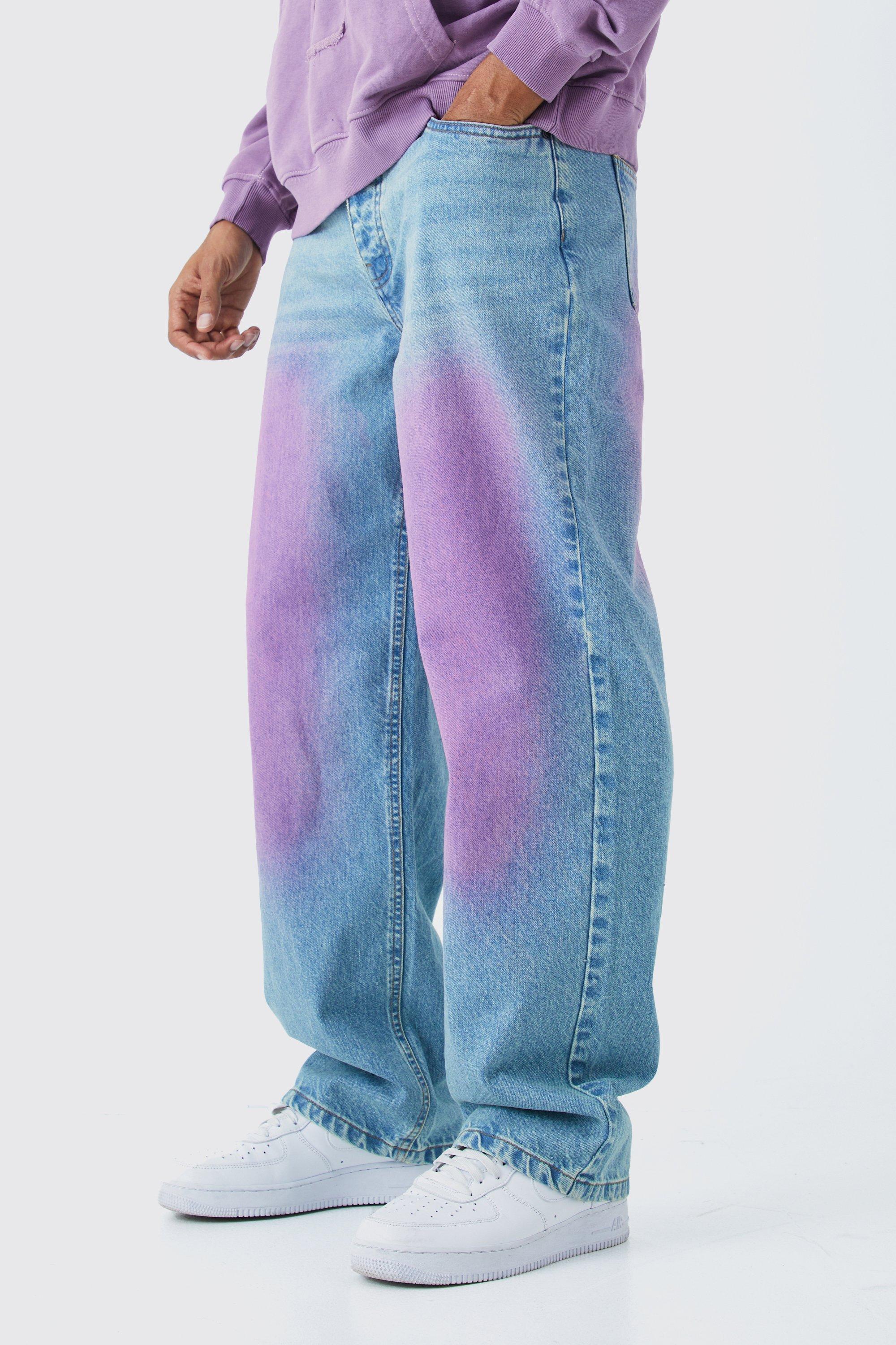 Mens Baggy Rigid Pink Tint Jeans In Antique Blue, Blue product image