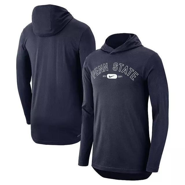 Mens Nike Penn State Nittany Lions Campus Performance Long Sleeve Hoodie T-Shirt Blue Product Image