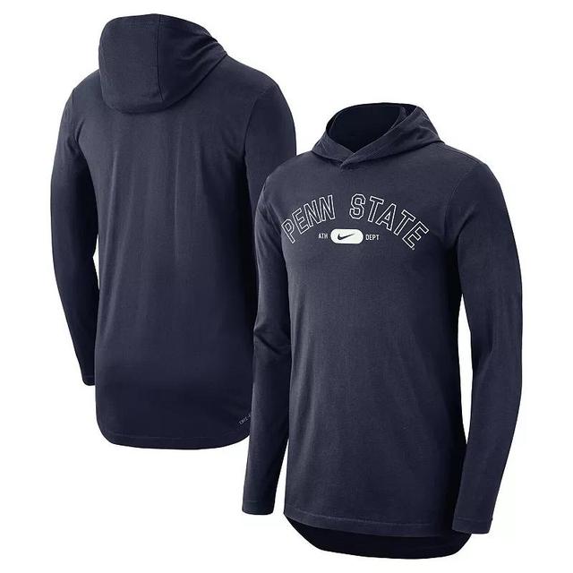 Mens Nike Navy Penn State Nittany Lions Campus Performance Long Sleeve Hoodie T-Shirt Product Image