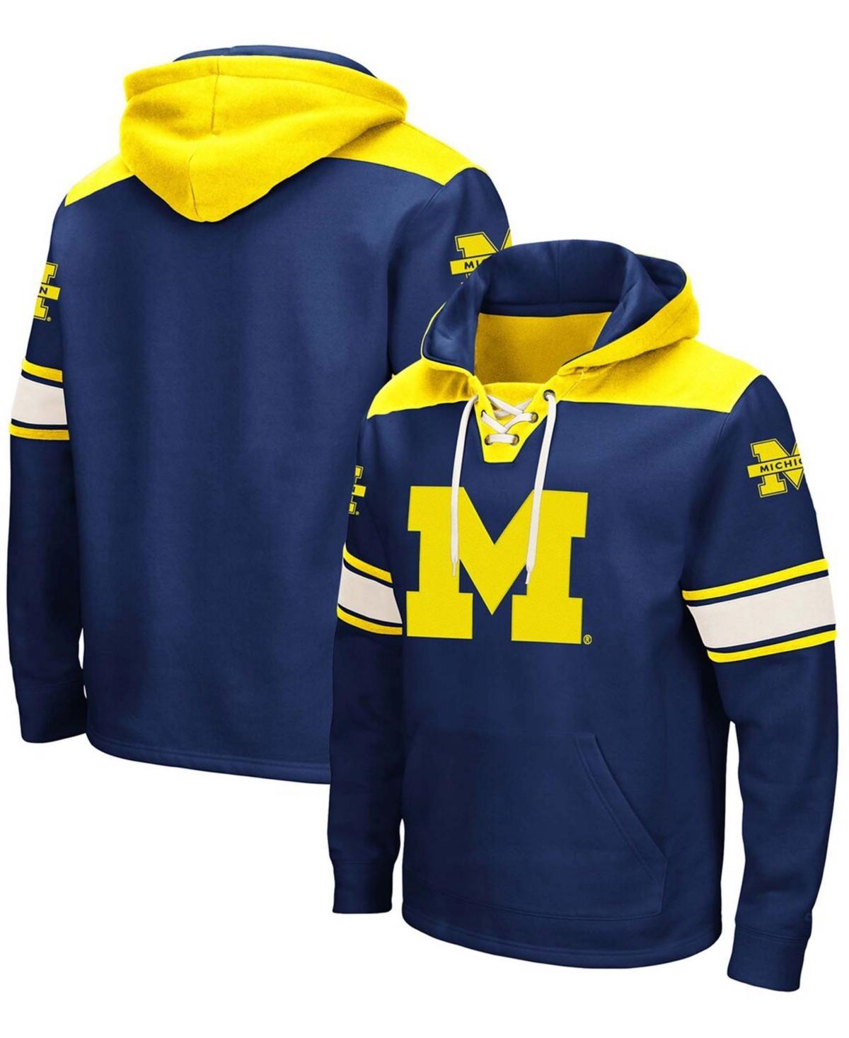 Mens Colosseum Michigan Wolverines 2.0 Lace-Up Pullover Hoodie Blue Product Image