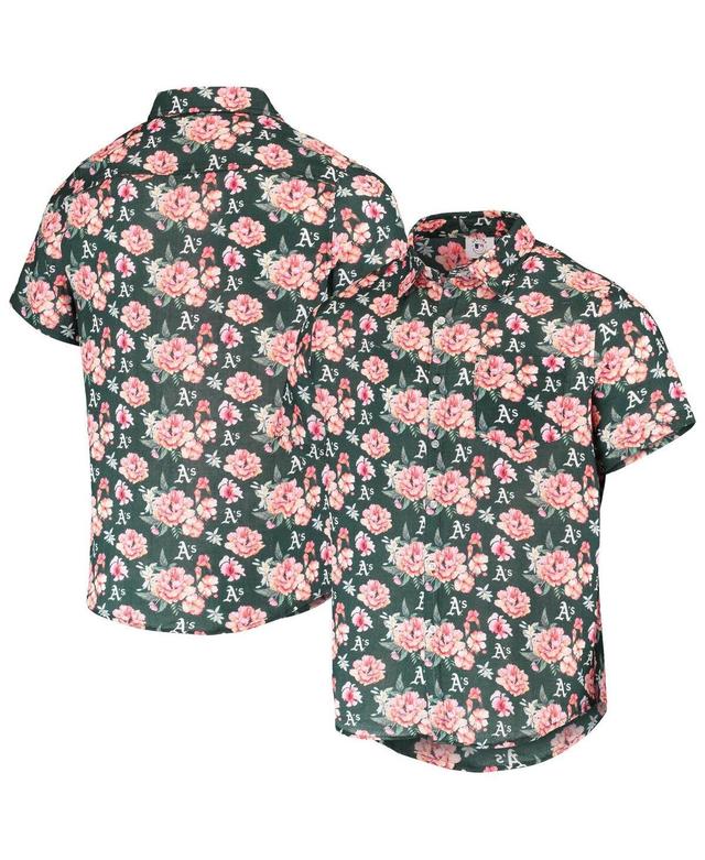 Mens FOCO Oakland Athletics Floral Linen Button-Up Shirt Product Image