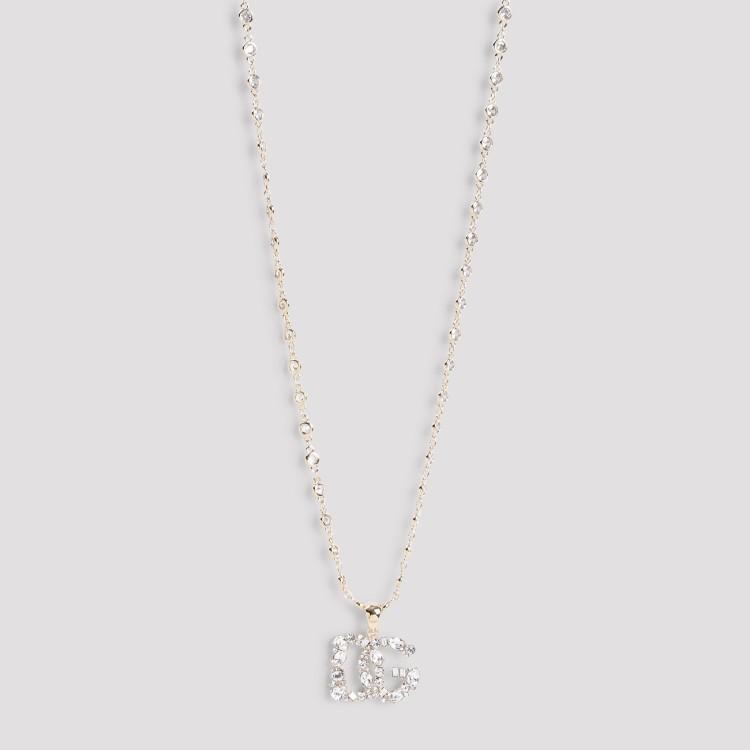 Logo Strass Necklace In Silver Product Image