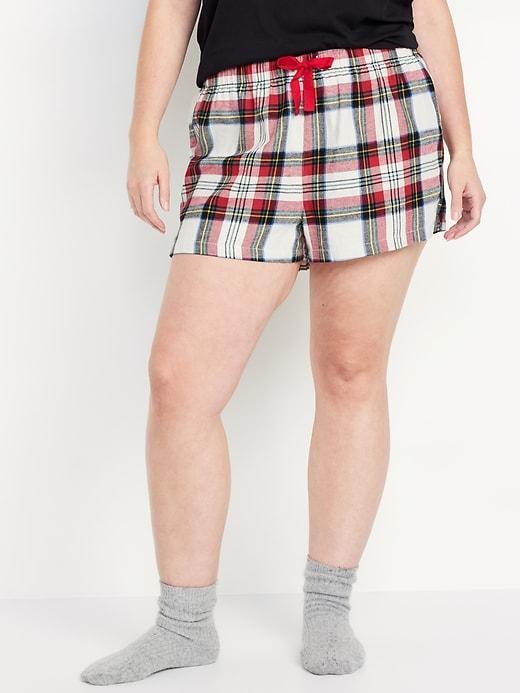 Mid-Rise Flannel Pajama Short for Women Product Image