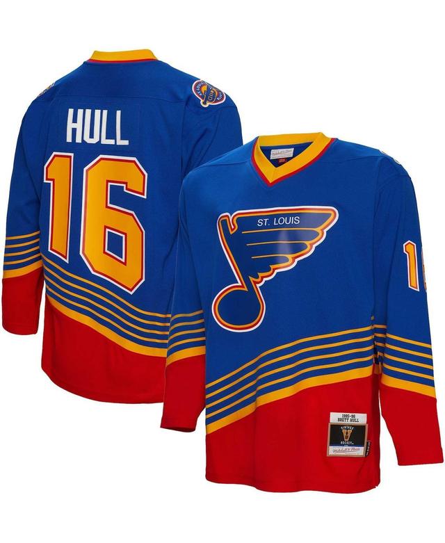 Mens Mitchell & Ness Brett Hull Blue St. Louis Blues 1995 Blue Line Player Jersey Product Image