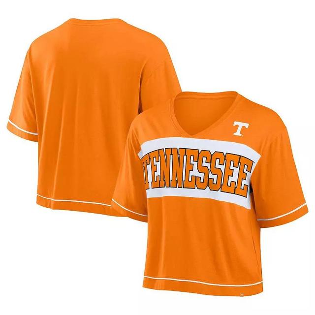 Womens Fanatics Tennessee Tennessee Volunteers Home Team Bold Fashion Modest V-Neck Cropped T-Shirt Product Image