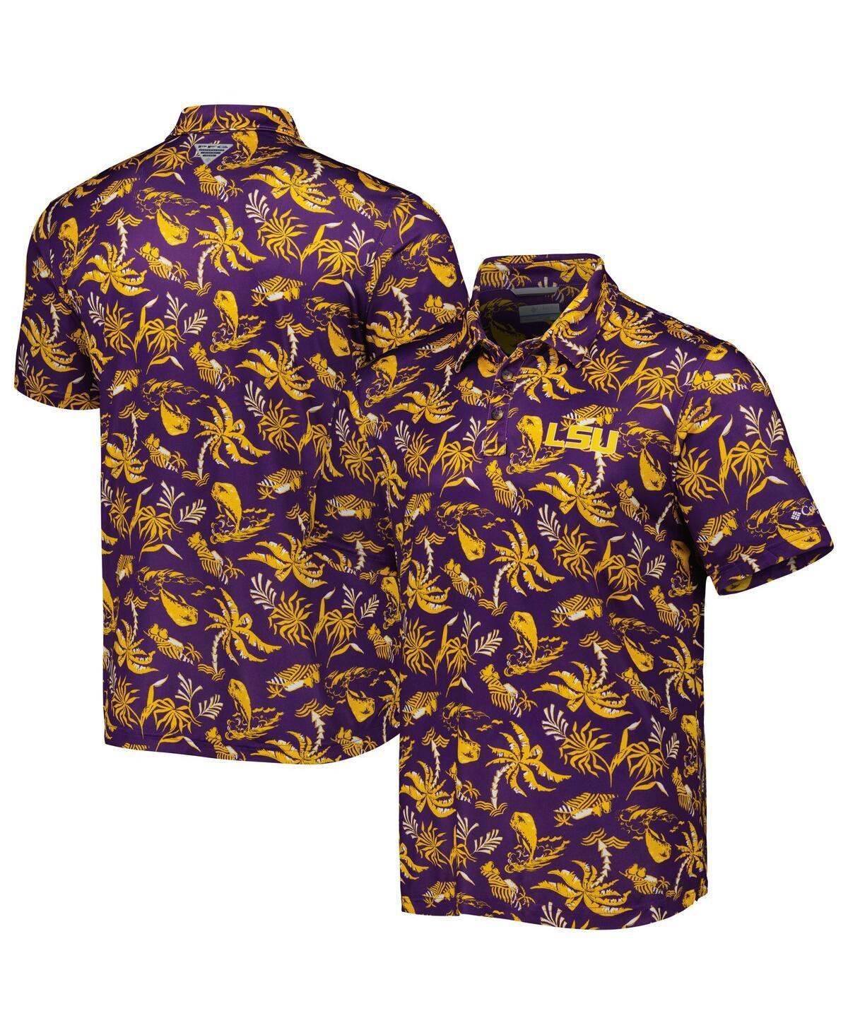 Mens Columbia LSU Tigers Super Terminal Tackle Omni-Shade Polo Product Image