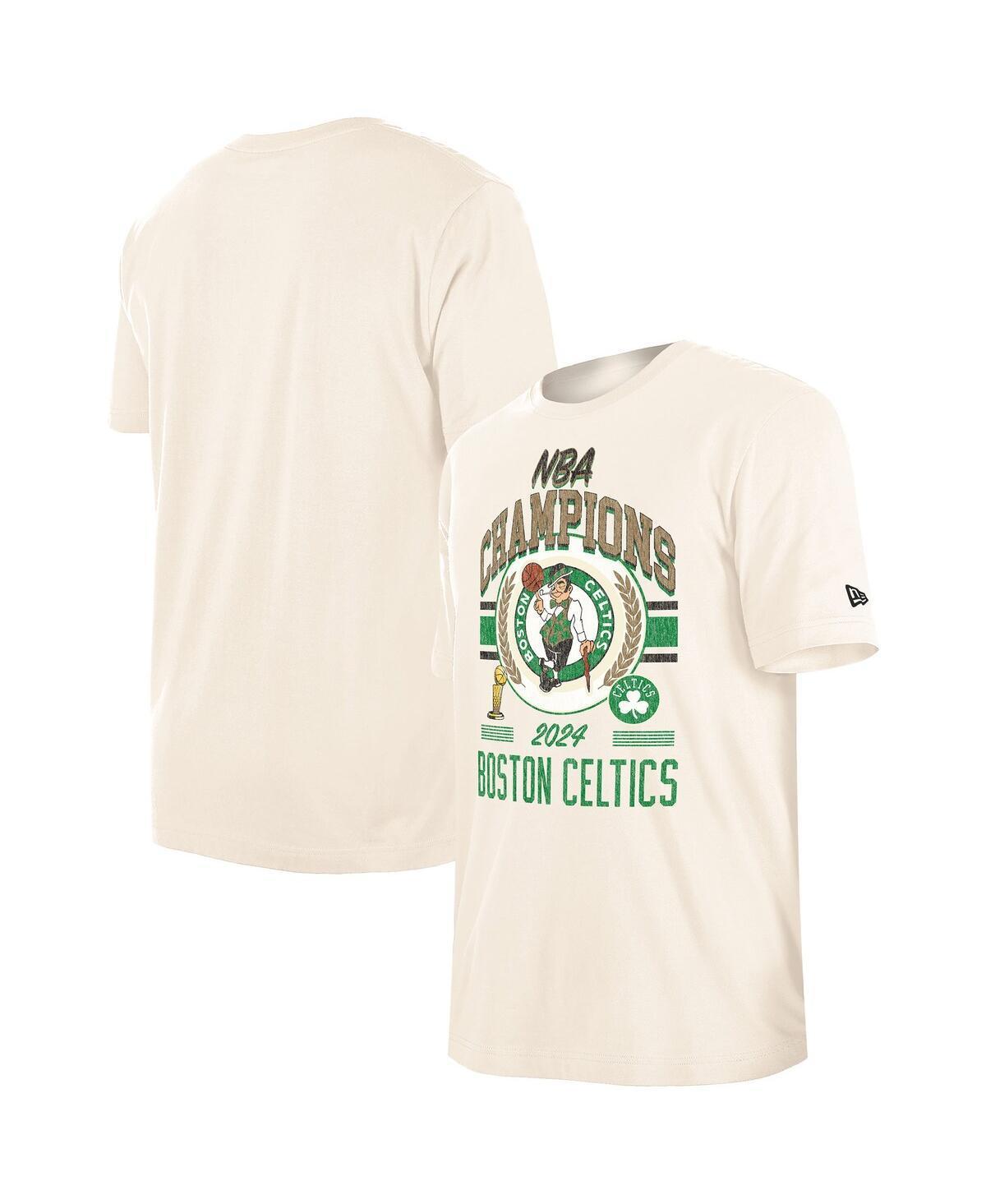 New Era Mens Cream Boston Celtics 2024 Nba Finals Champions Victory Chrome T-Shirt Product Image