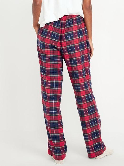 Mid-Rise Flannel Pajama Pants for Women Product Image