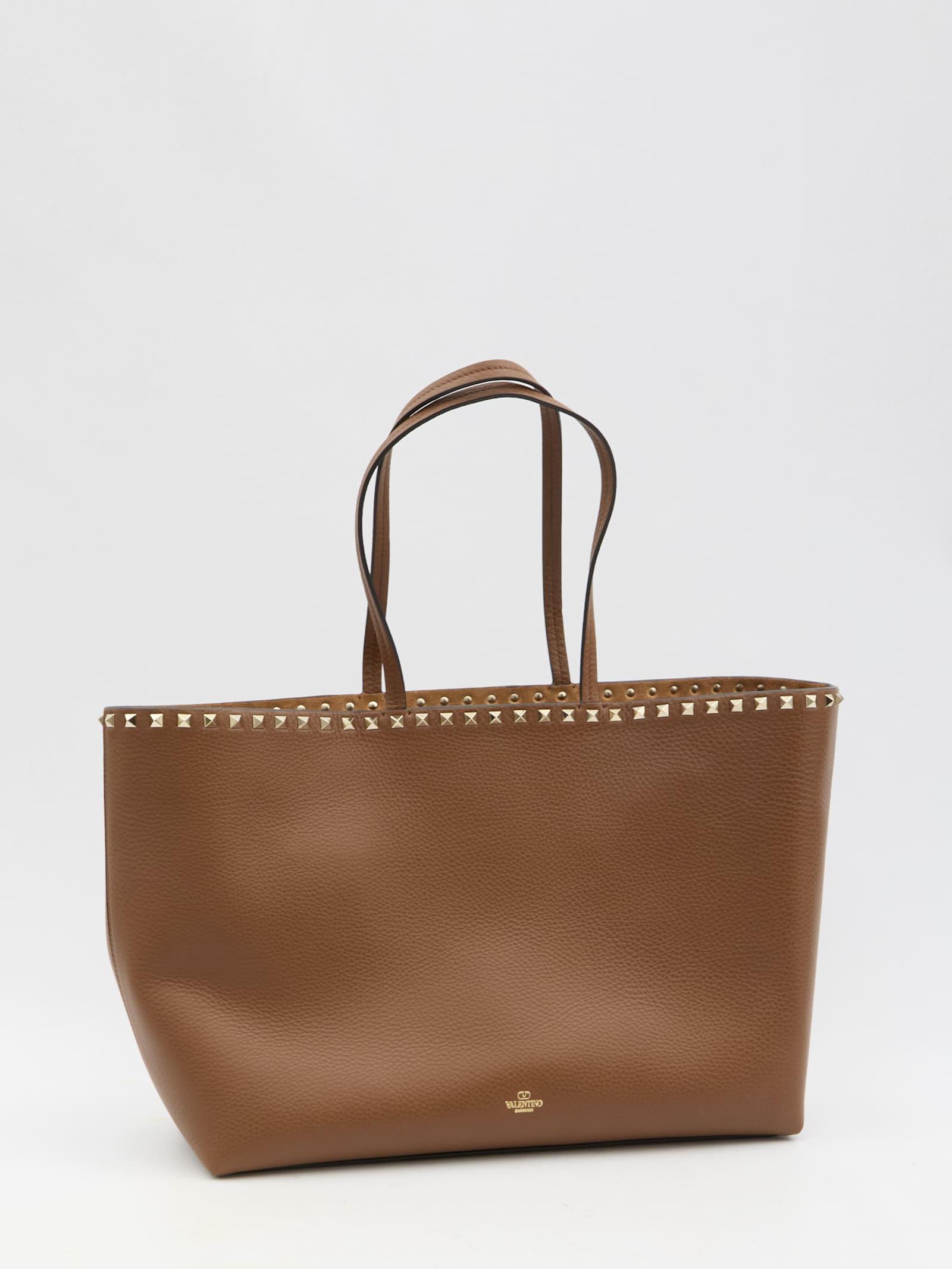 Rockstud Tote Bag In Tobacco Product Image