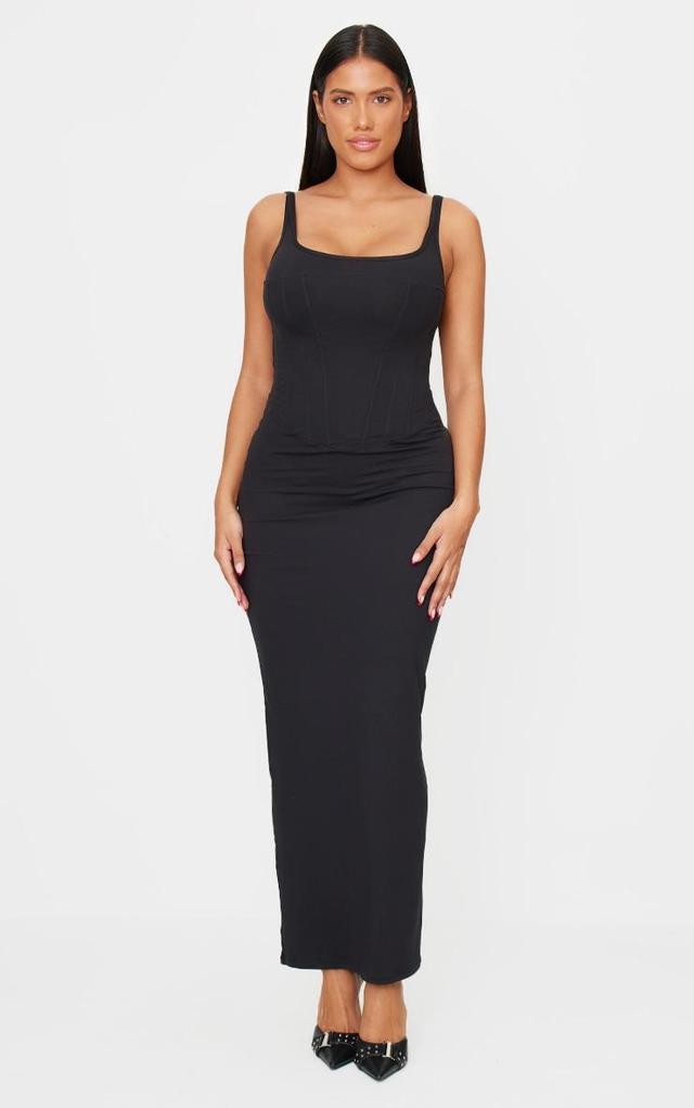 Shape Black Sculpt Square Neck Corseted Maxi Dress. Product Image