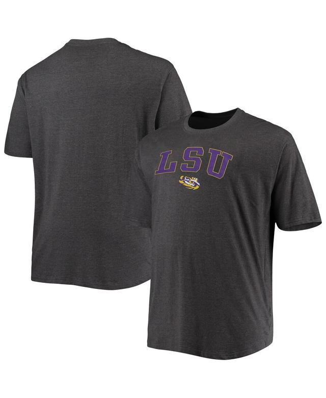 Mens Champion Gray Lsu Tigers Big and Tall Arch Over Wordmark T-shirt Product Image