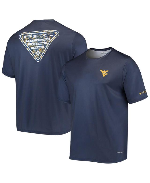 Mens Columbia Navy West Virginia Mountaineers Terminal Tackle Omni-Shade T-shirt Product Image