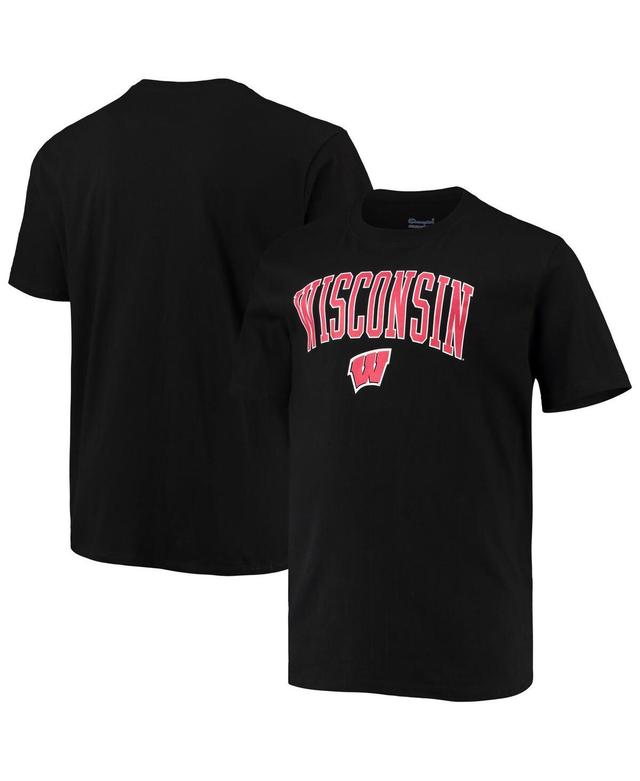 Mens Champion Black Wisconsin Badgers Big and Tall Arch Over Wordmark T-shirt Product Image