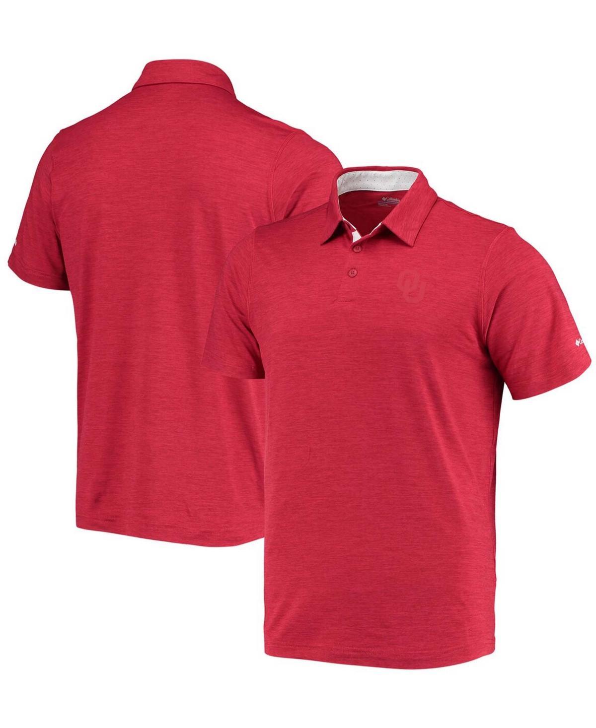 Mens Columbia Crimson Oklahoma Sooners Tech Trail Space Dye Omni-Shade Polo Product Image