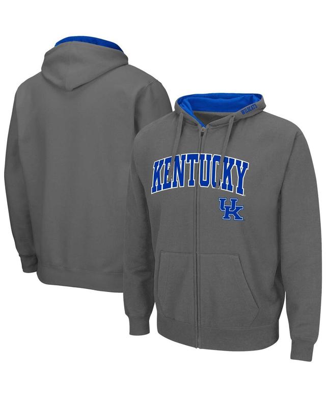 Mens Colosseum Charcoal Kentucky Wildcats Arch & Team Logo 3.0 Full-Zip Hoodie Product Image