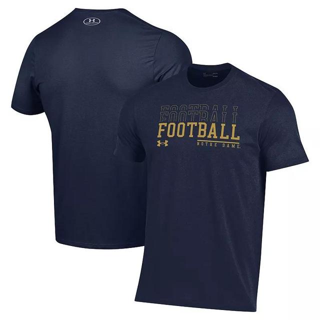 Mens Under Armour Notre Dame Fighting Irish 2024 Sideline Football Performance T-Shirt Blue Product Image