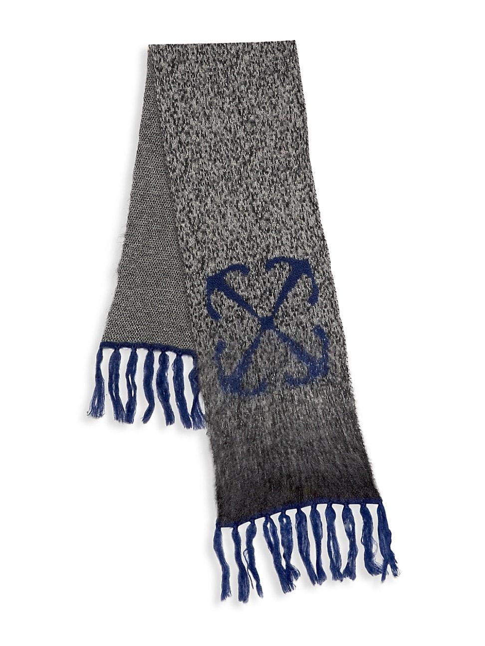 Mens Arrow Fuzzy Mohair-Blend Knit Scarf Product Image