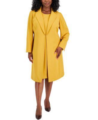 Plus Size Topper Jacket & Sheath Dress Suit Product Image