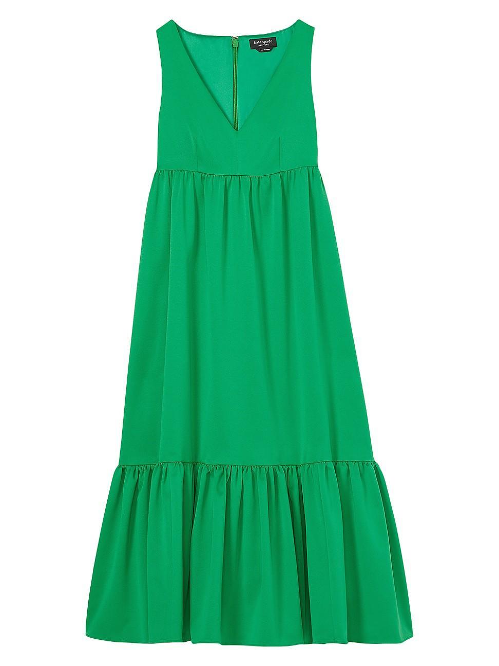 sleeveless tiered faille midi dress Product Image