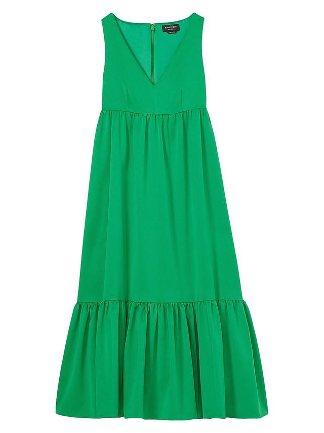 Womens V-Neck Cotton Midi-Dress Product Image