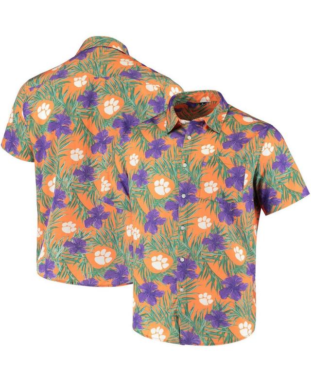 Mens Orange Clemson Tigers Floral Button-Up Shirt Product Image