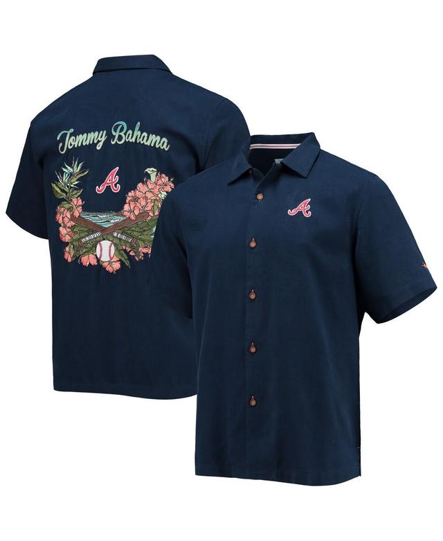 Mens Tommy Bahama Navy Atlanta Braves Baseball Bay Button-Up Shirt Product Image