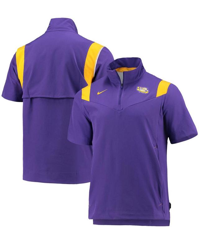 Mens Nike LSU Tigers 2021 Coaches Short Sleeve Quarter-Zip Jacket Product Image