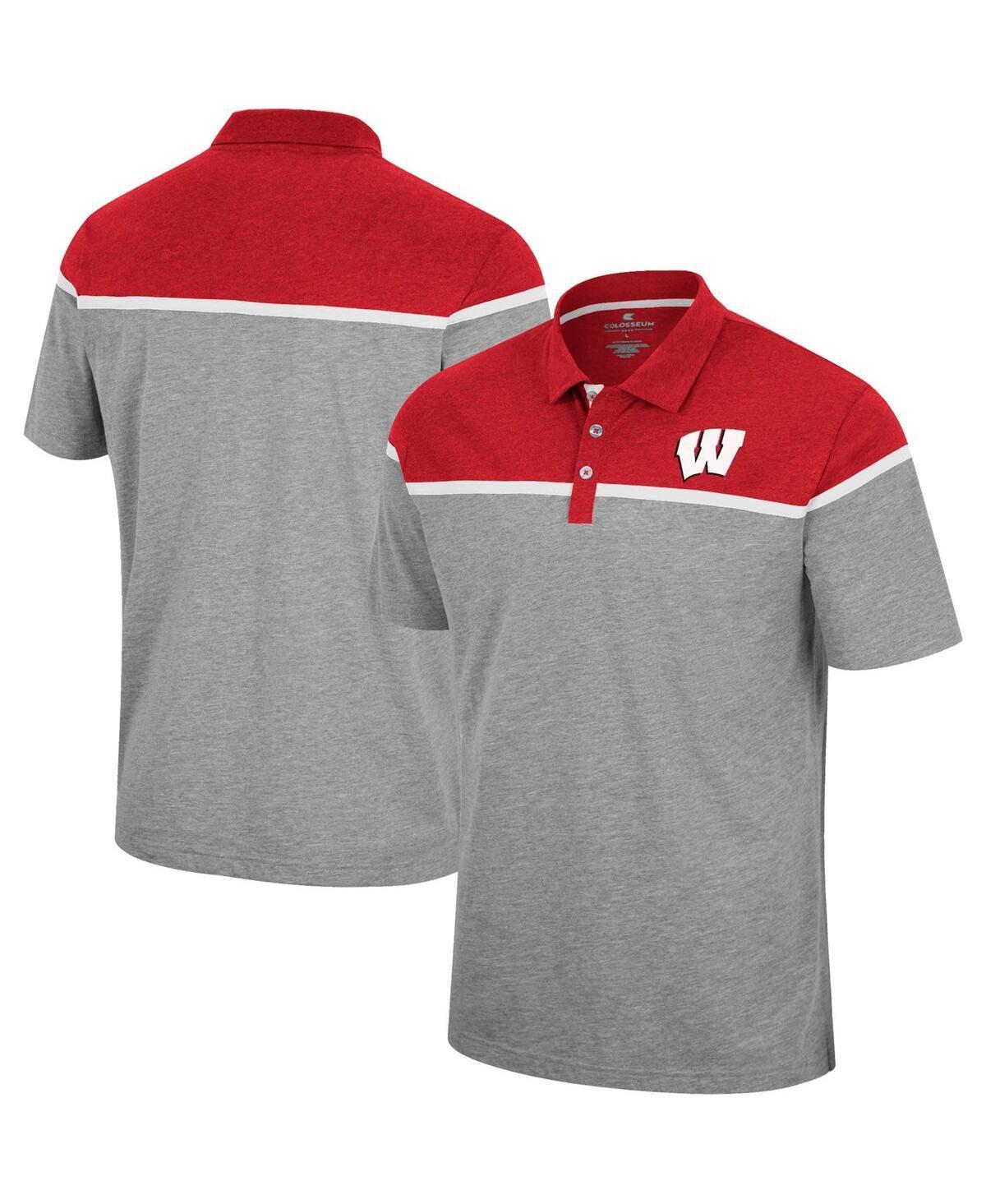 Mens Colosseum Heather Gray Wisconsin Badgers Chamberlain Polo Product Image