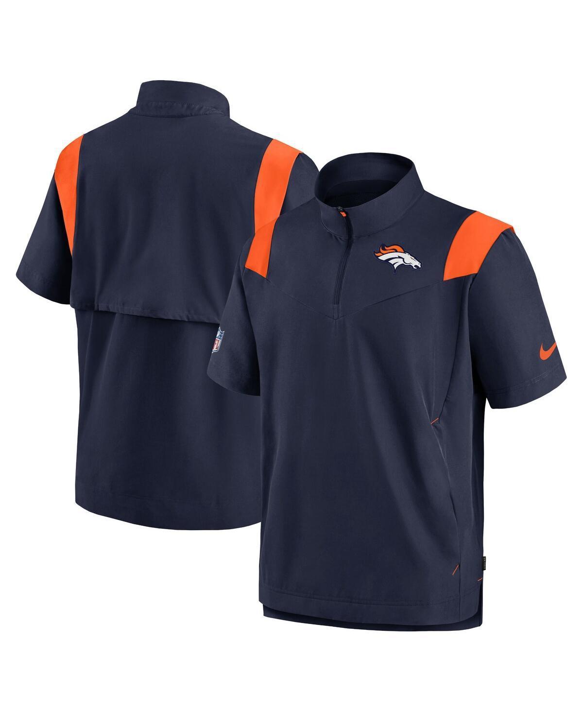 Mens Nike Navy Denver Broncos Coaches Chevron Lockup Pullover Top Product Image