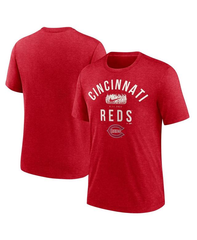 Mens Nike Heather Red Cincinnati Reds 2022 Field of Dreams Lockup Tri-Blend T-Shirt Product Image