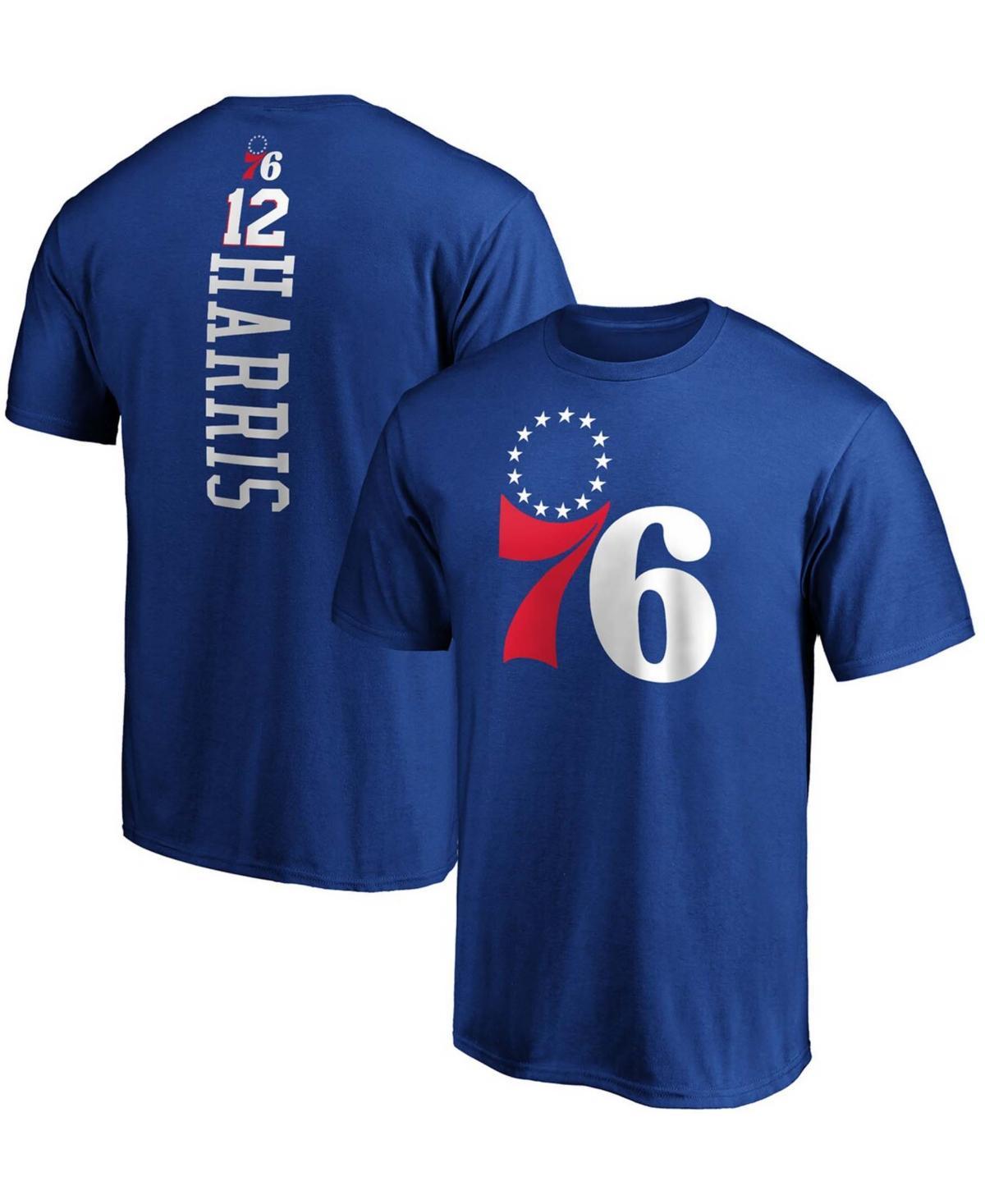 Mens Tobias Harris Royal Philadelphia 76ers Team Playmaker Name and Number T-shirt Product Image