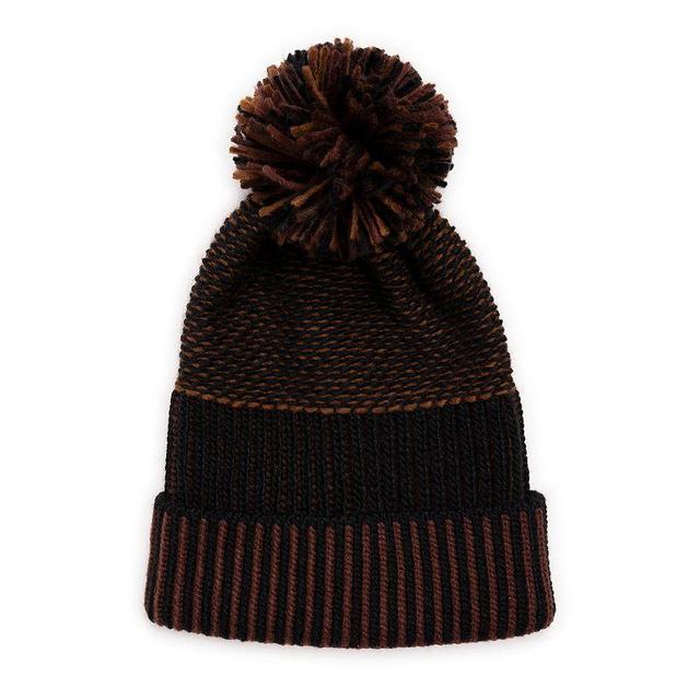 Womens MUK LUKS Textured Beanie Hat, Dark Brown Product Image