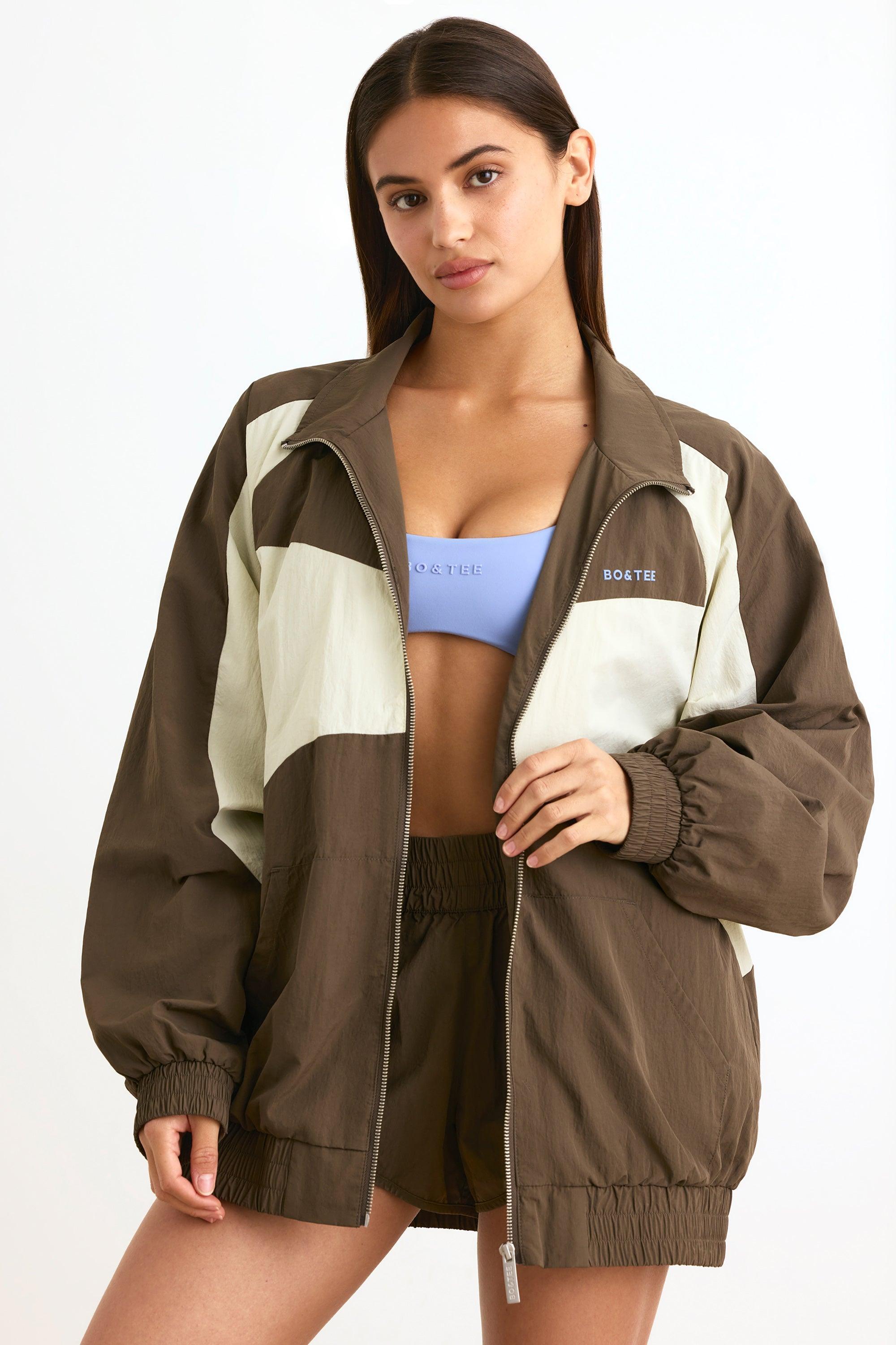 Colourblock Track Jacket in Espresso Product Image