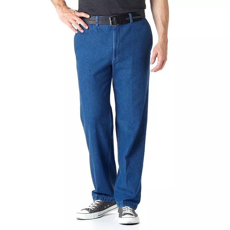 Mens Haggar Work to Weekend Classic-Fit Flat-Front Denim Pants Product Image