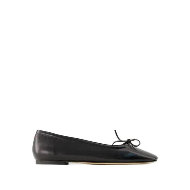 Delfina Leather Bow Ballerina Flats In Black Product Image