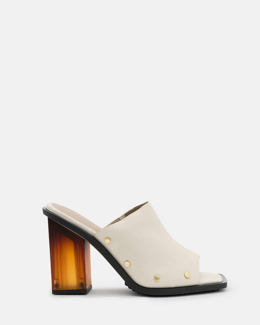 Kelly Block Heel Leather Mules Product Image