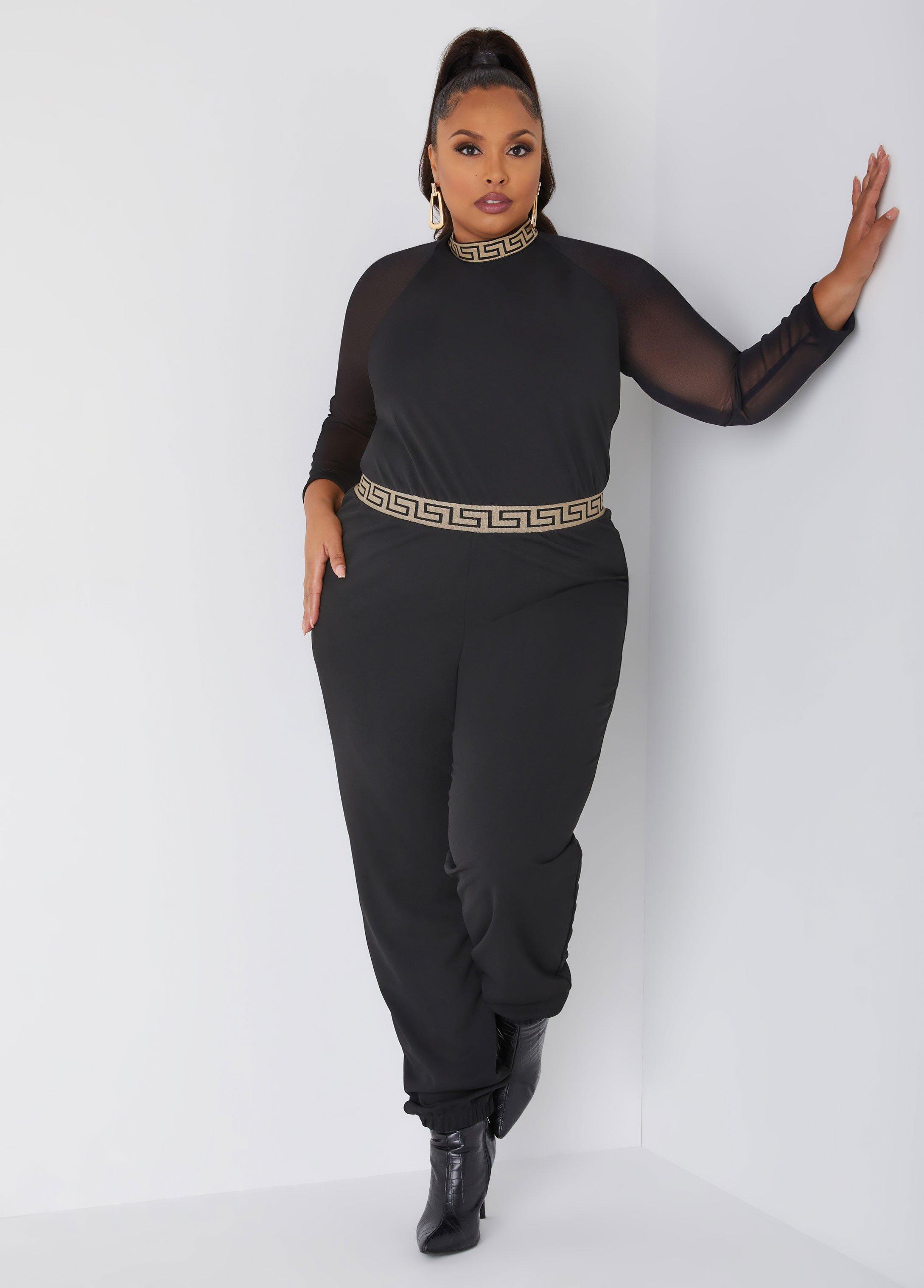 Mesh Paneled Joggers Jumpsuit Product Image